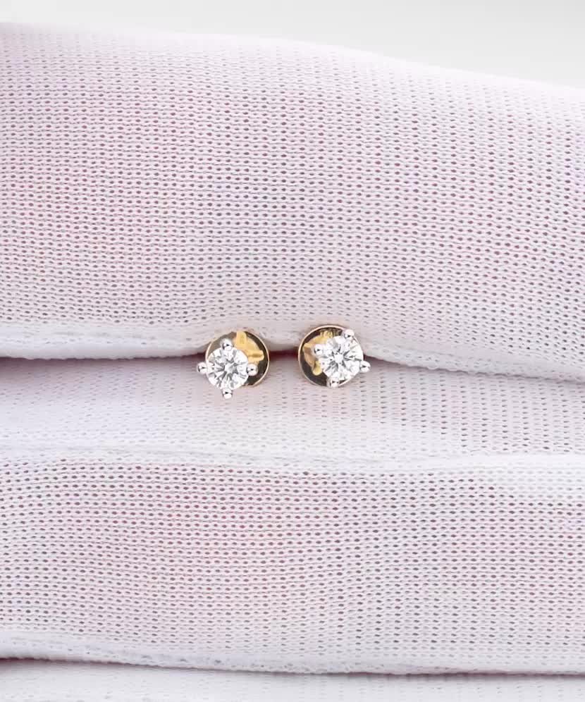 Серьги из желтого золота с бриллиантами