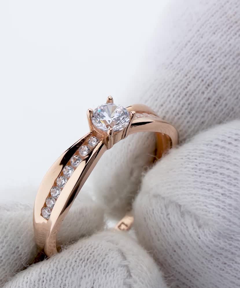 Zelta gredzens ar cirkonijiem - Goldinga