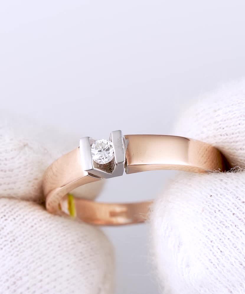 Zelta gredzens ar briljantu 0,08ct - Goldinga