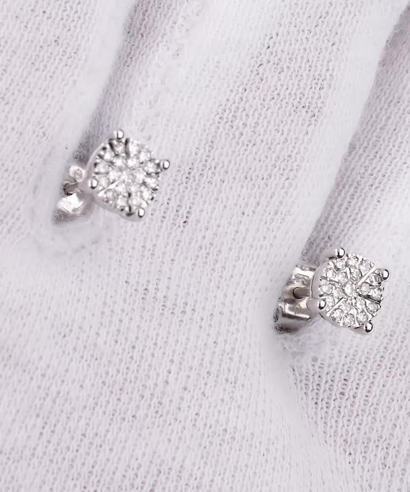 Серьги из белого золота с бриллиантами