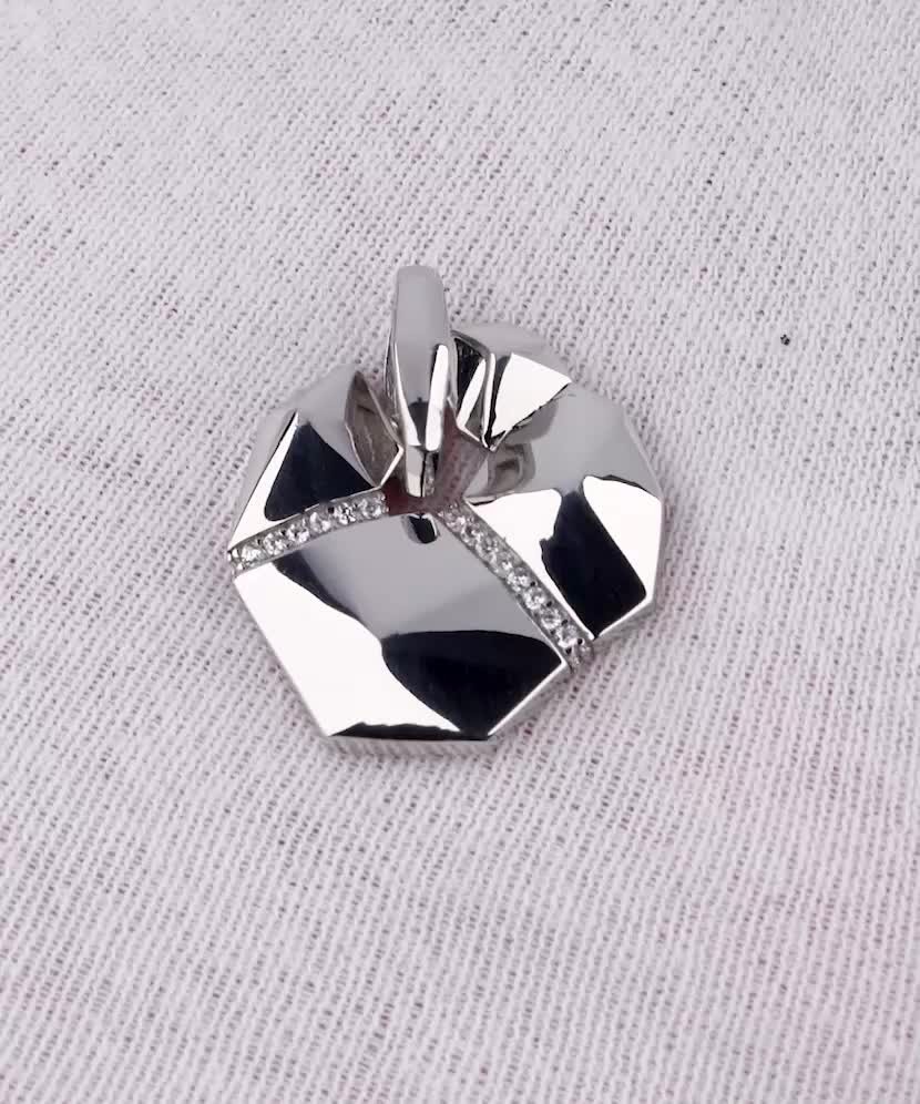 Серебряный подвеска с цирконами