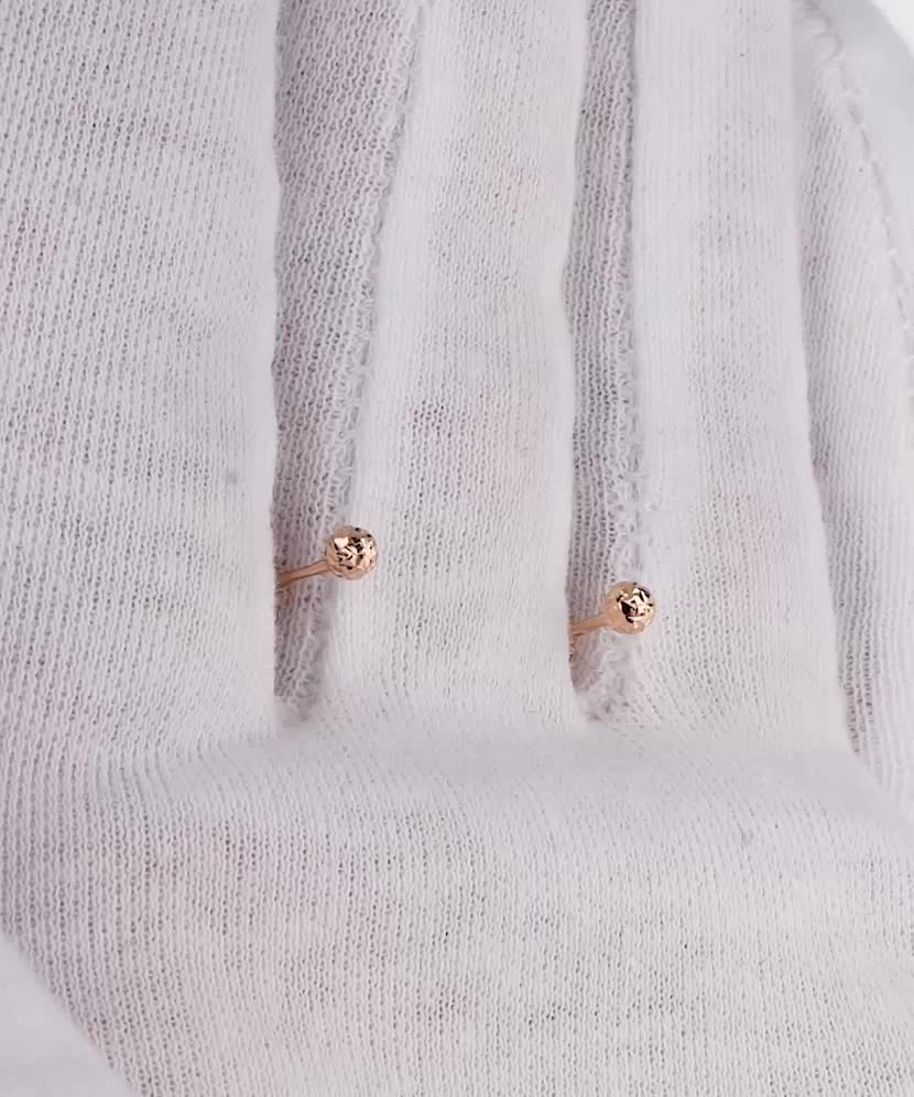 Zelta gravēti auskari "Burbulīši", 3mm - Goldinga