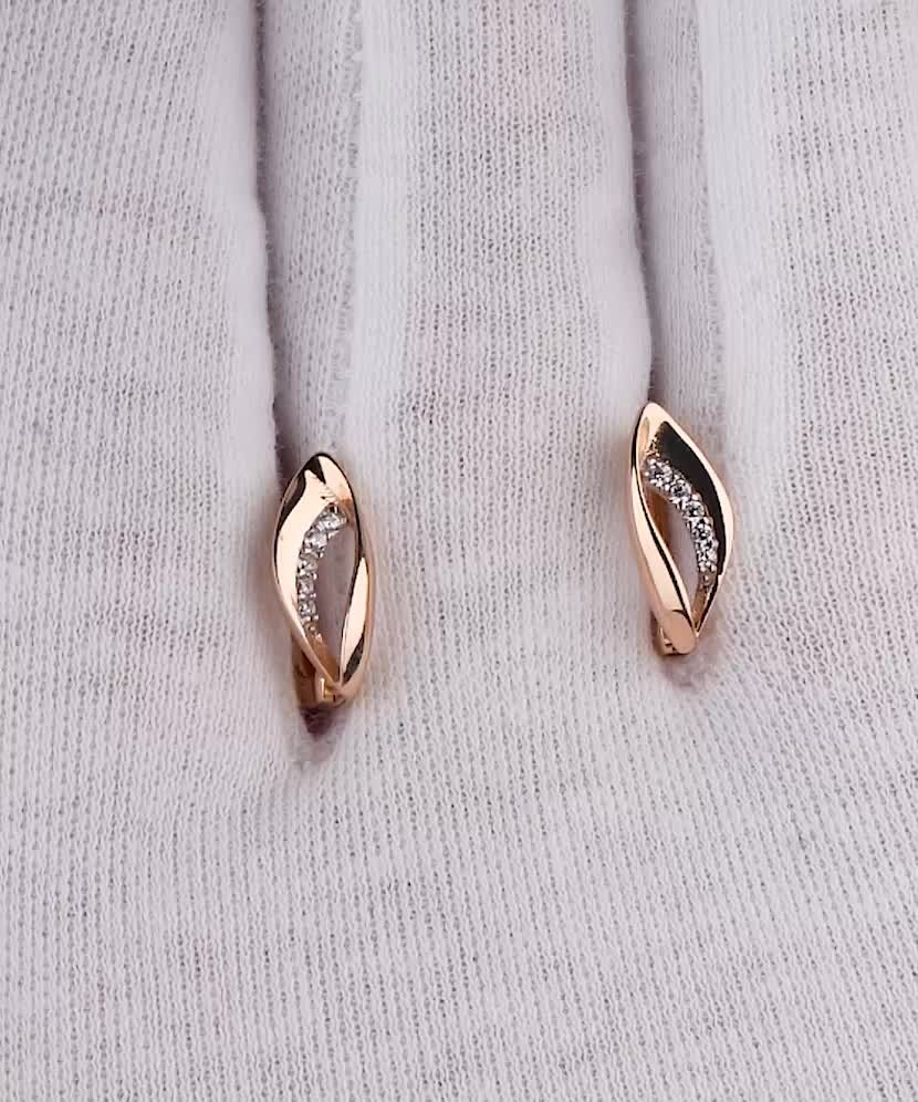 Золотые серьги с цирконами