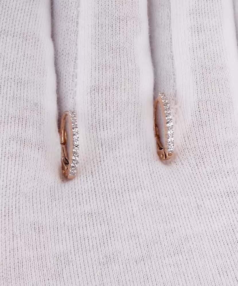 Золотые серьги с цирконами