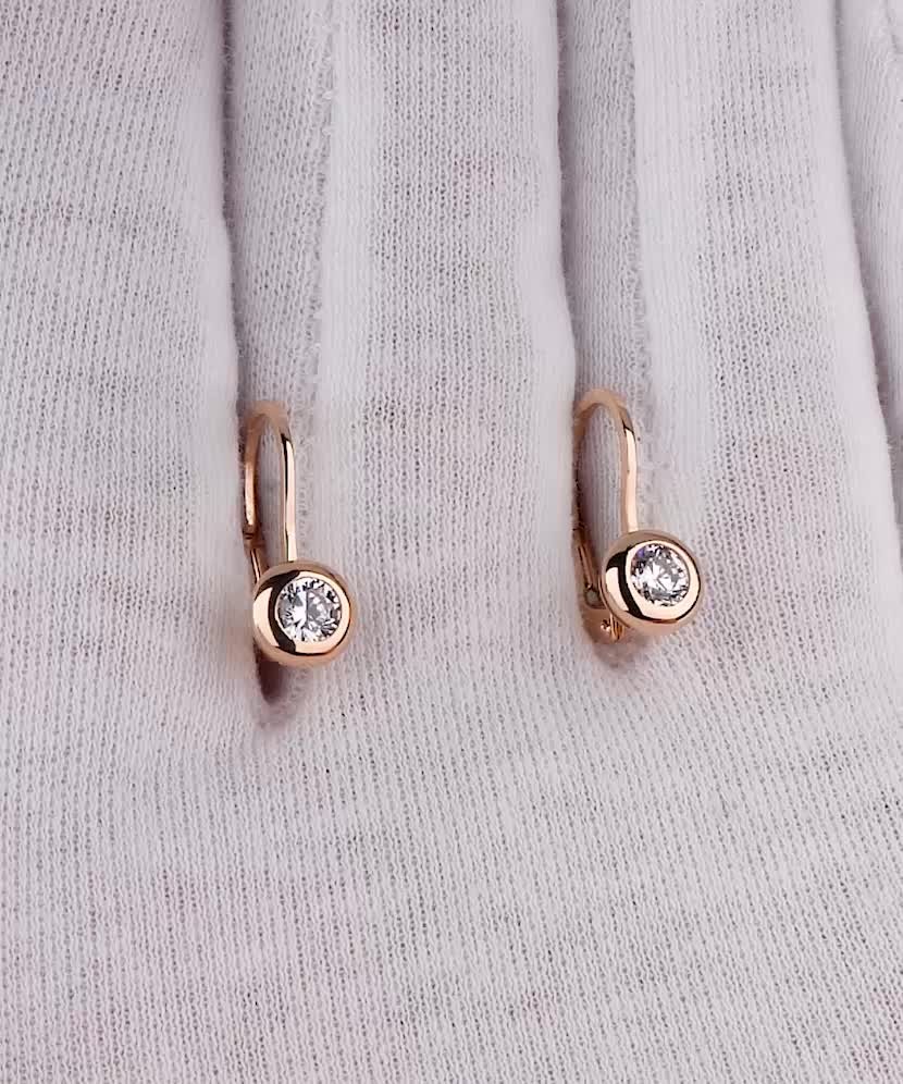 Zelta auskari ar cirkonijiem - Goldinga