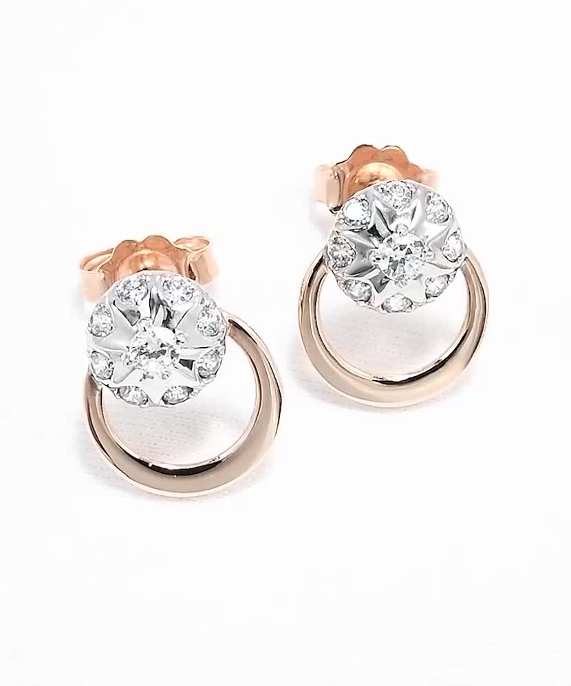 Zelta auskari ar cirkoniju