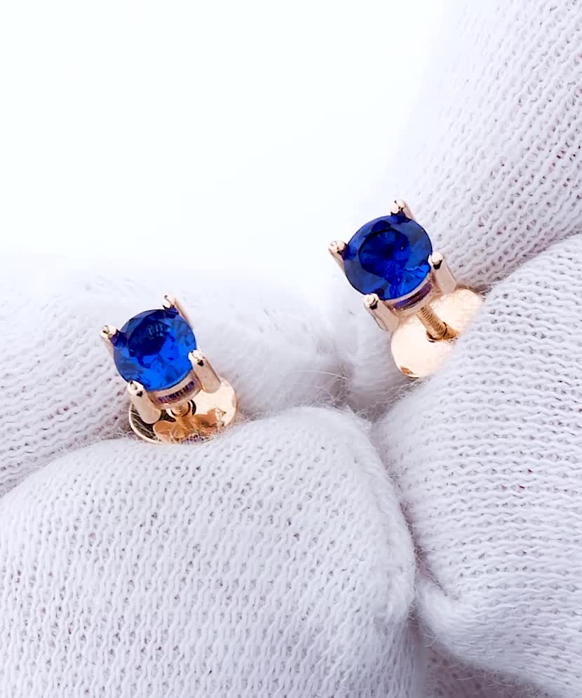 Золотые серьги с цирконами