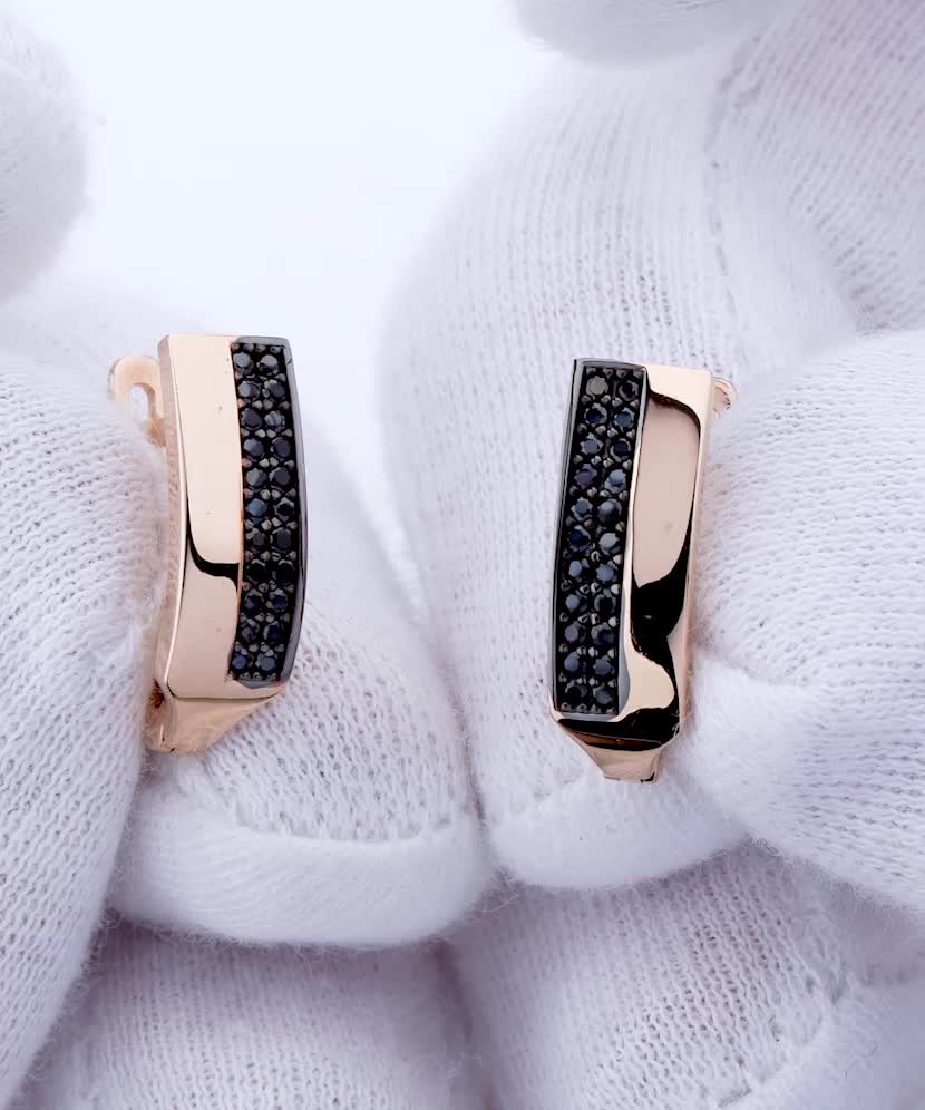 Золотые серьги с цирконами