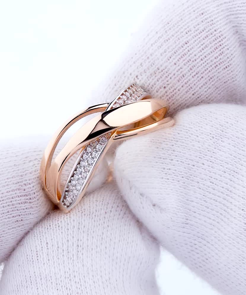 Zelta gredzens ar cirkonijiem