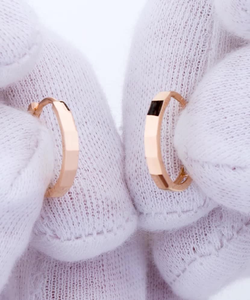 Золотые серьги кольца