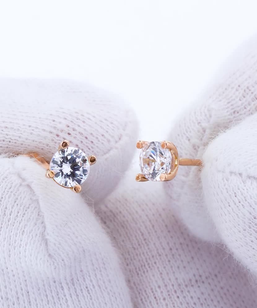 Zelta auskari ar cirkonijiem - Goldinga