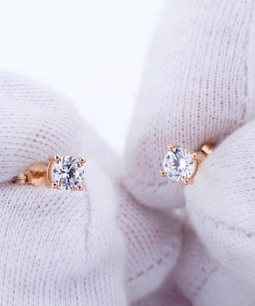 Zelta auskari ar cirkonijiem - Goldinga