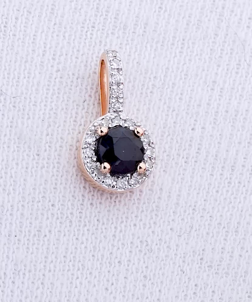 Подвеска из золота с бриллиантами и сапфиром