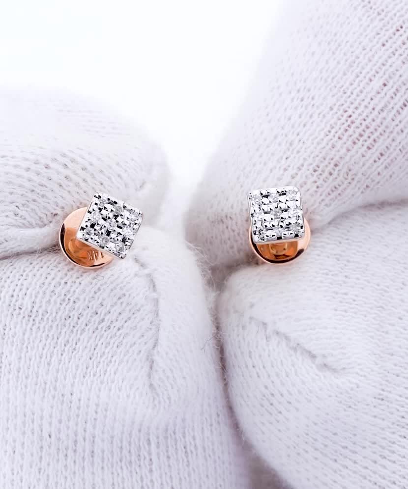 Zelta auskari ar dimantiem - Goldinga