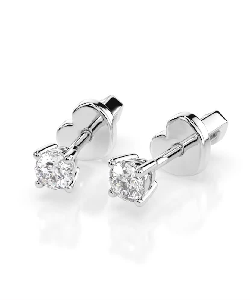 Baltā Zelta Auskari Ar briljantiem - Goldinga