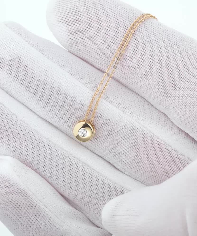 Цепочка из желтого золота с блестящей подвеской