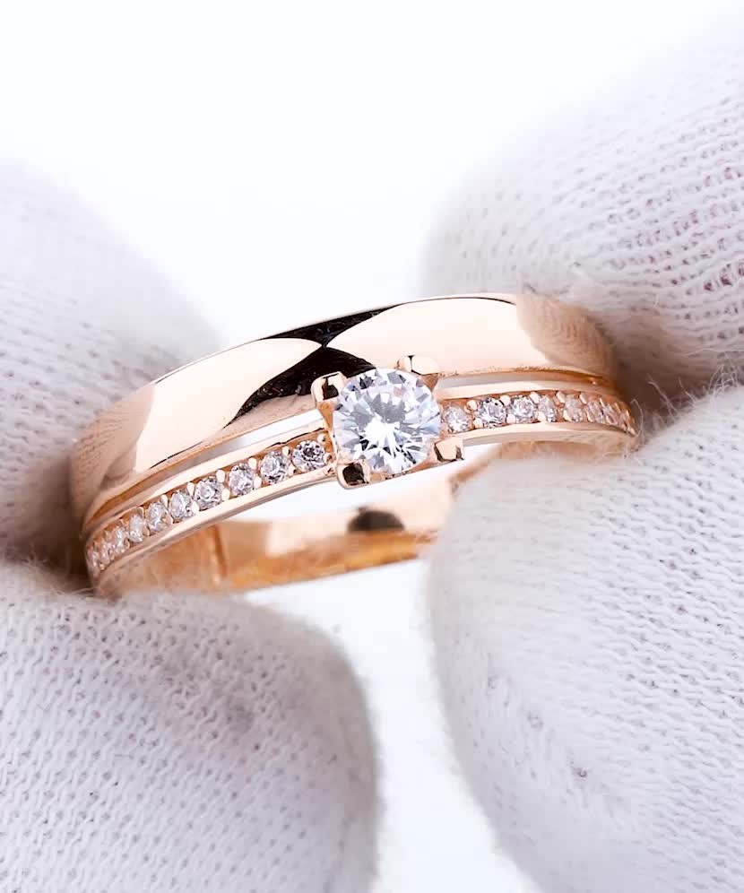 Zelta gredzens ar cirkonijiem - Goldinga