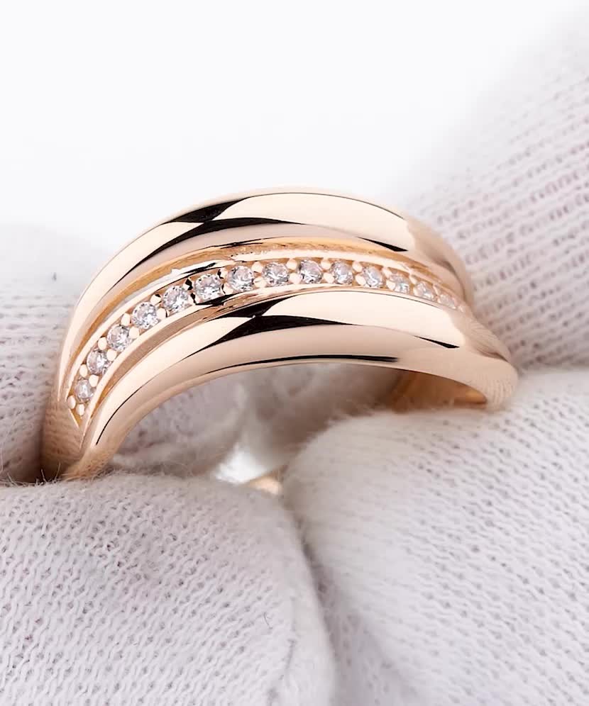 Zelta gredzens ar cirkonijiem - Goldinga