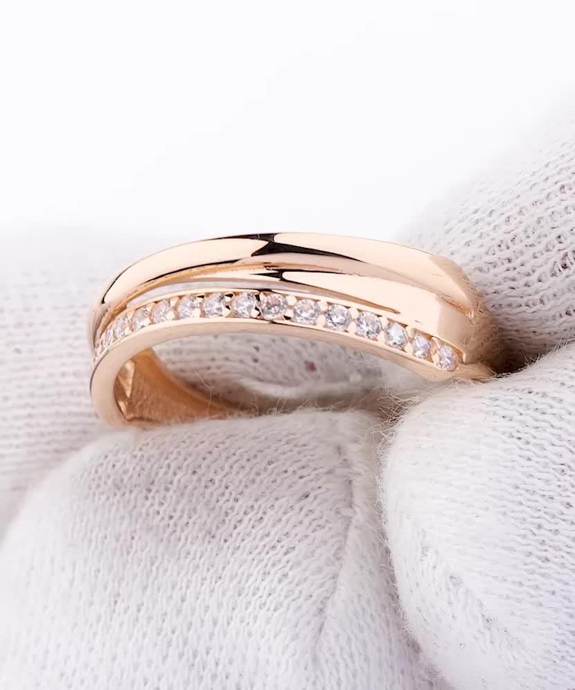 Золотое кольцо с цирконами