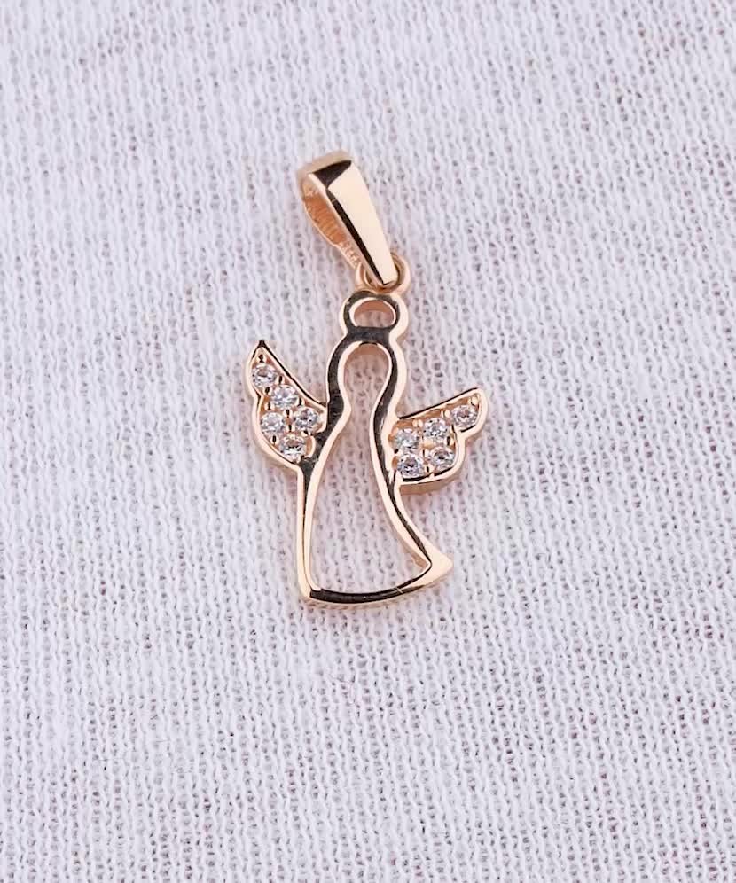 Zelta piekariņš ar cirkonijiem "Enģelis" - Goldinga