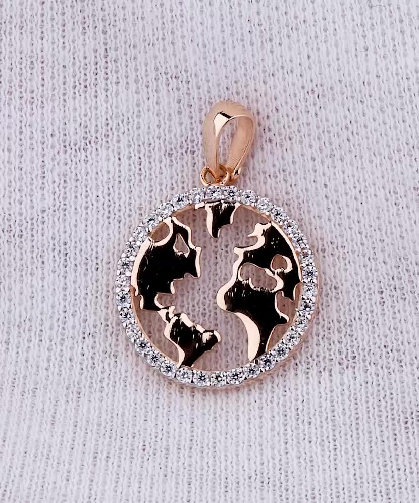 Золотой подвеска с цирконами