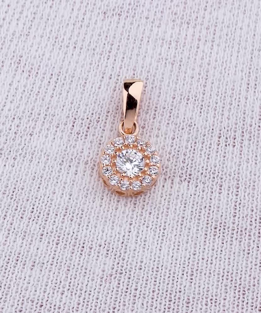 Золотой подвеска с цирконами