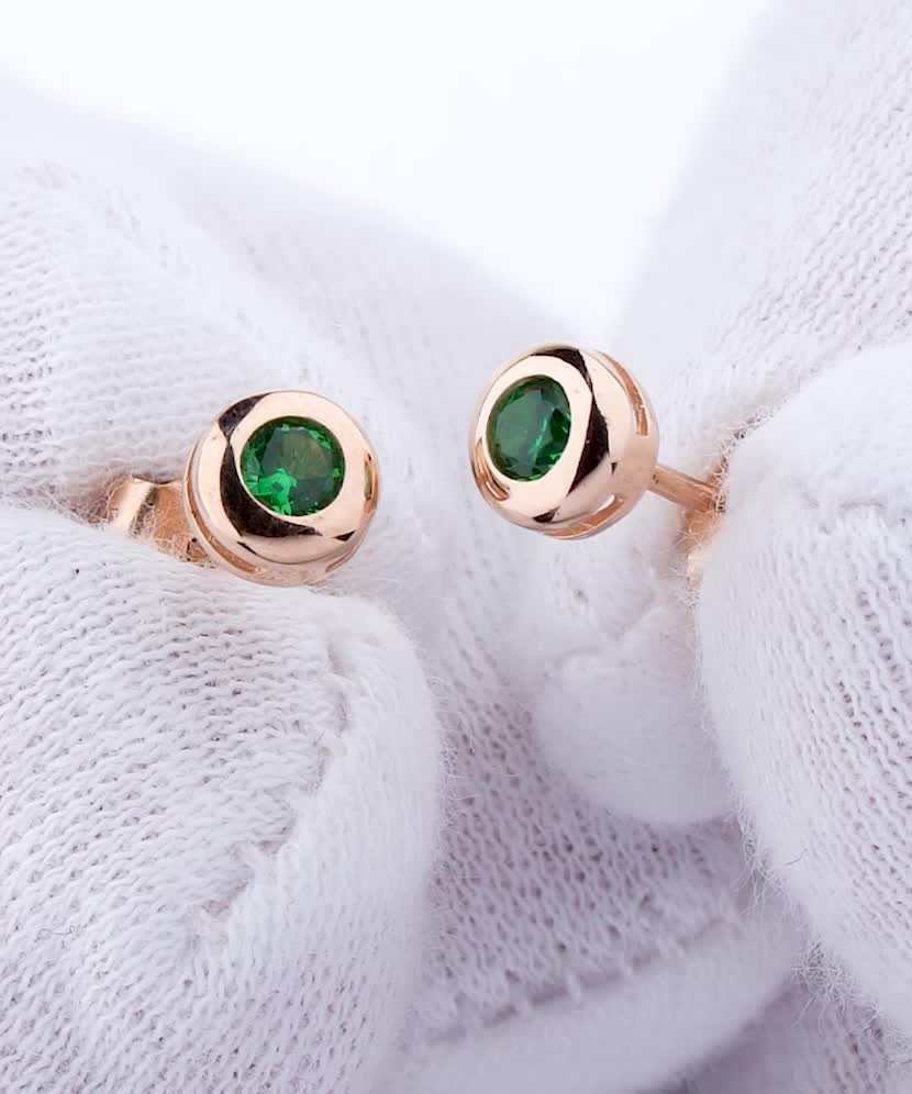 Zelta auskari ar cirkonijiem - Goldinga