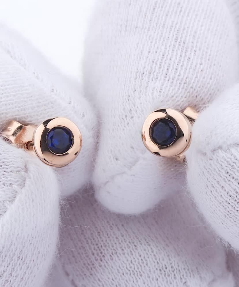 Золотые серьги с цирконами