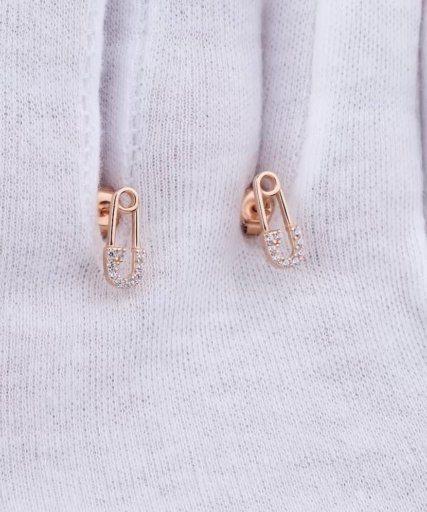 Zelta auskari ar cirkonijiem - Goldinga