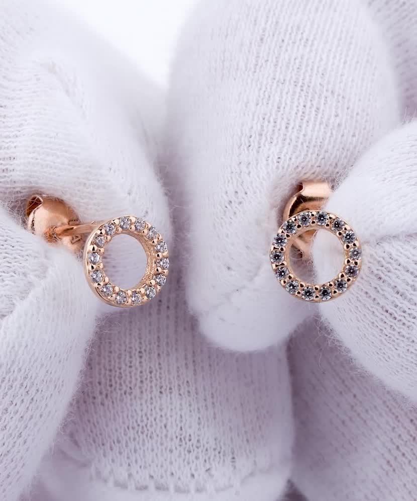 Золотые серьги с цирконами