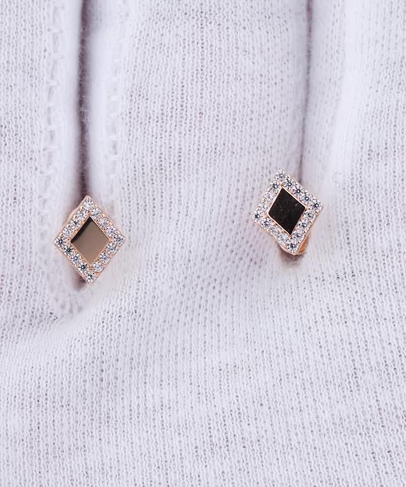 Золотые серьги с цирконами