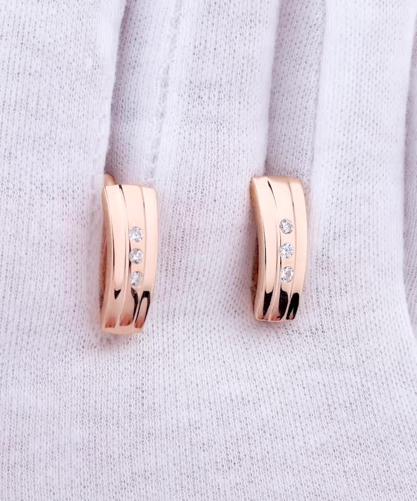 Золотые серьги с цирконами