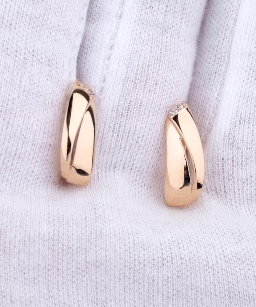 Zelta auskari ar cirkonijiem - Goldinga