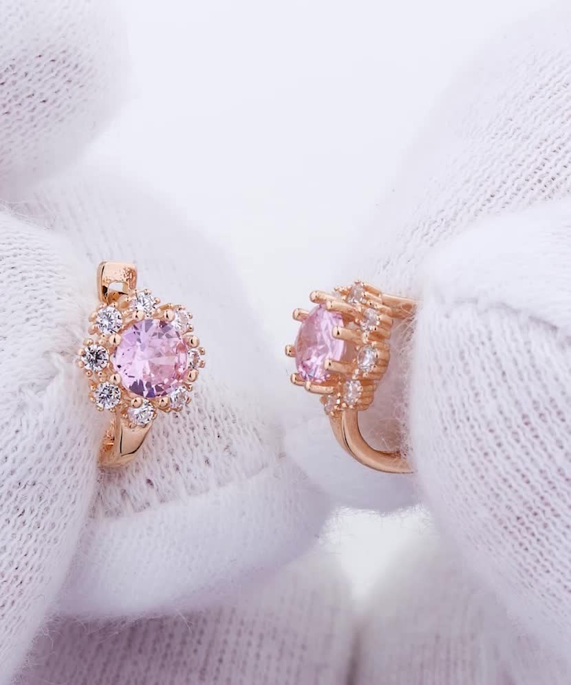 Zelta auskari ar cirkonijiem - Goldinga