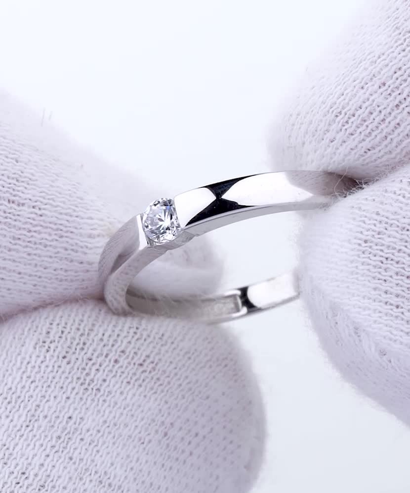 Baltā Zelta Gredzens Ar Cirkoniju - Goldinga