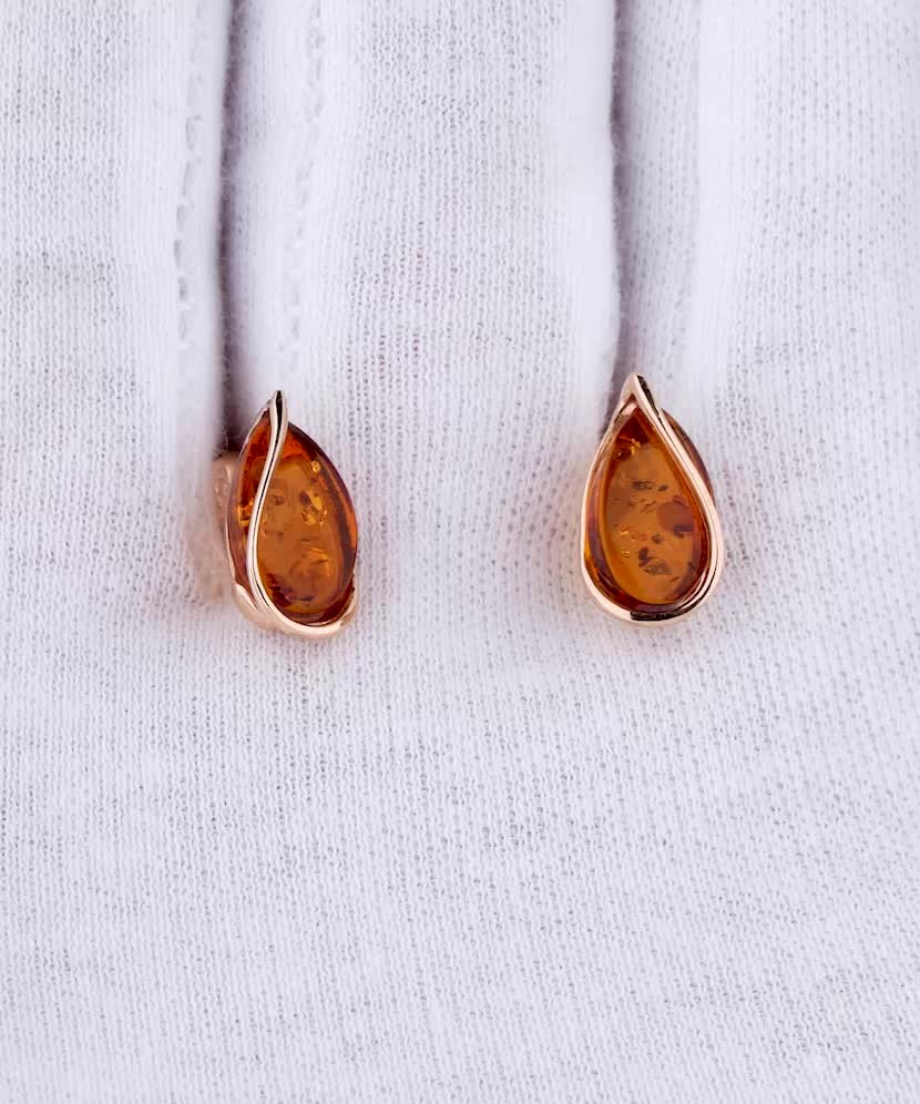 Zelta auskari ar dzintaru - Goldinga