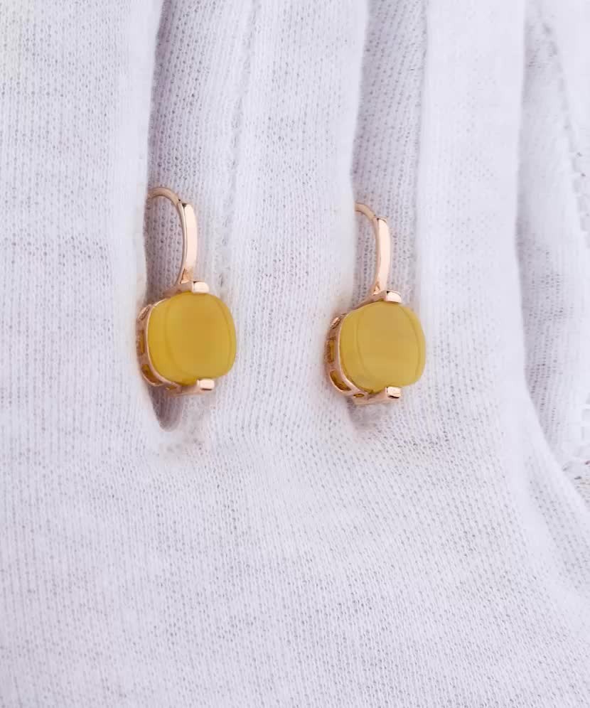 Zelta auskari ar dzintaru - Goldinga