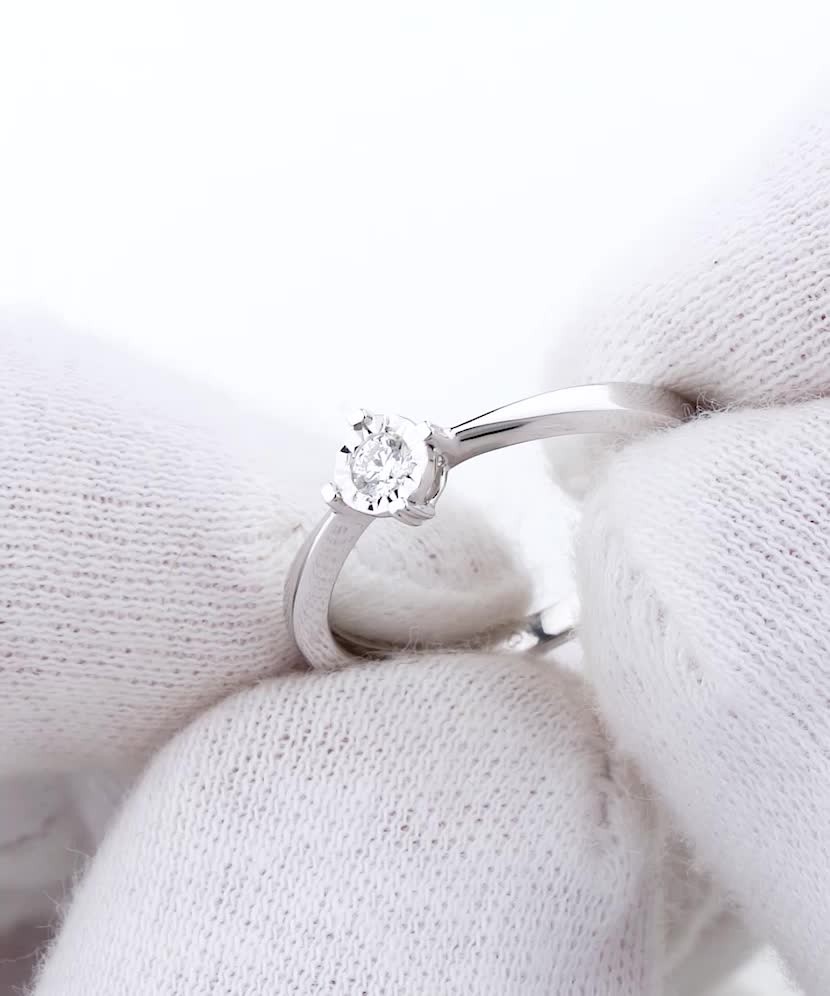 Baltā zelta gredzens ar briljantiem - Goldinga