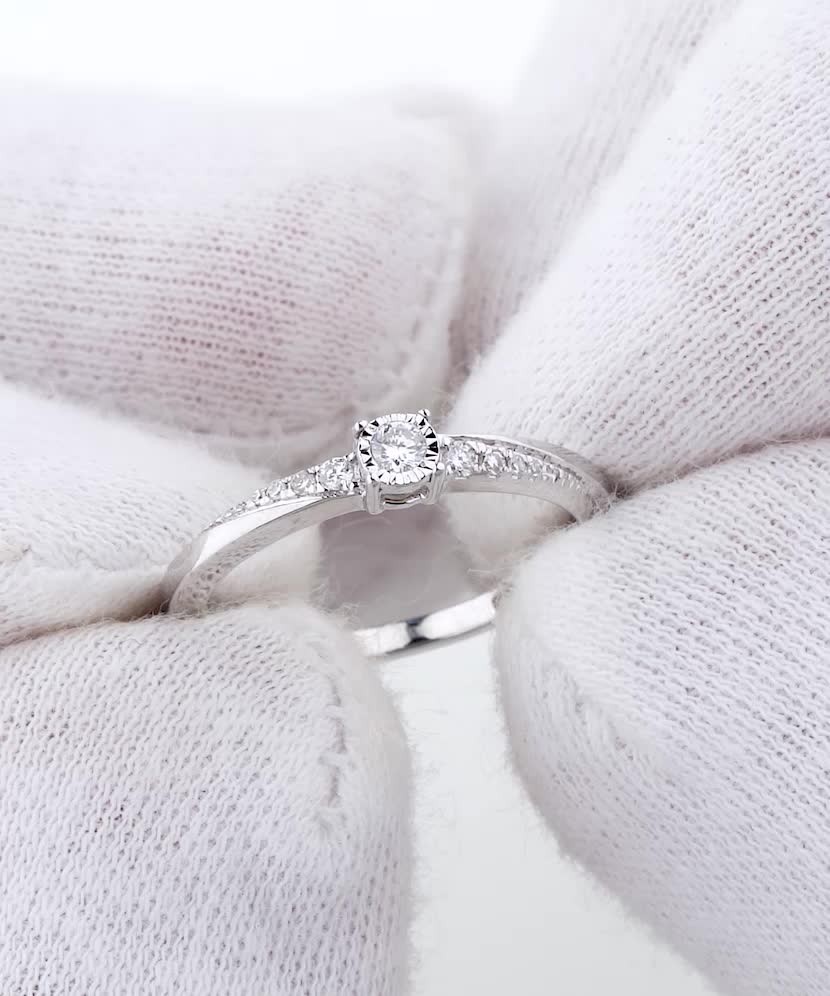 Baltā zelta gredzens ar briljantiem - Goldinga