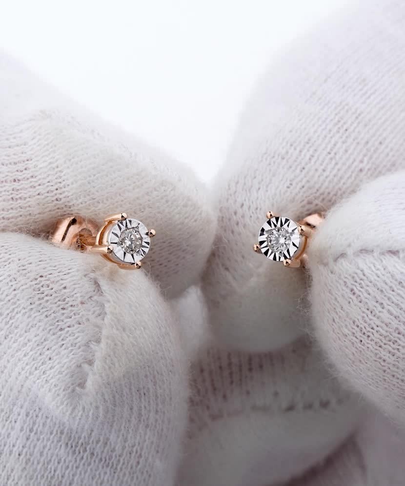 Zelta auskari ar dimantiem - Goldinga