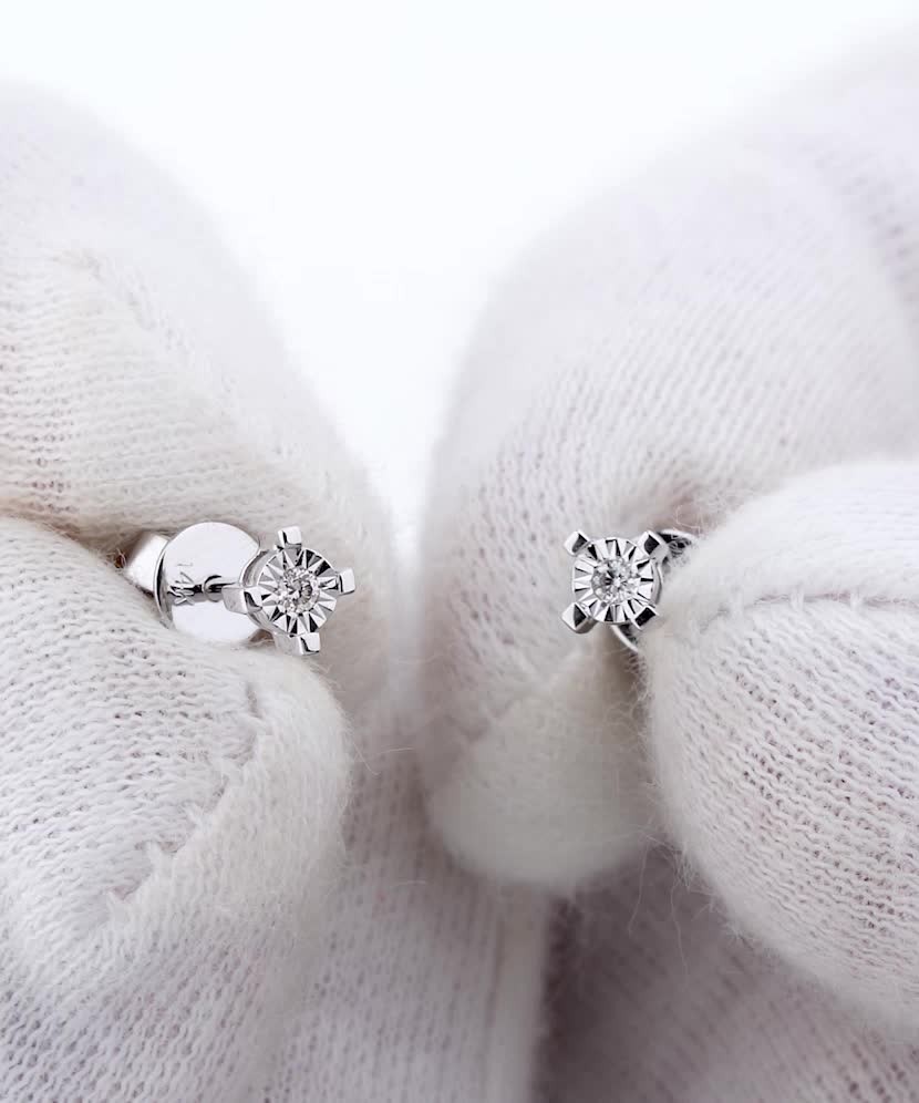 Baltā zelta auskari ar briljantiem - Goldinga