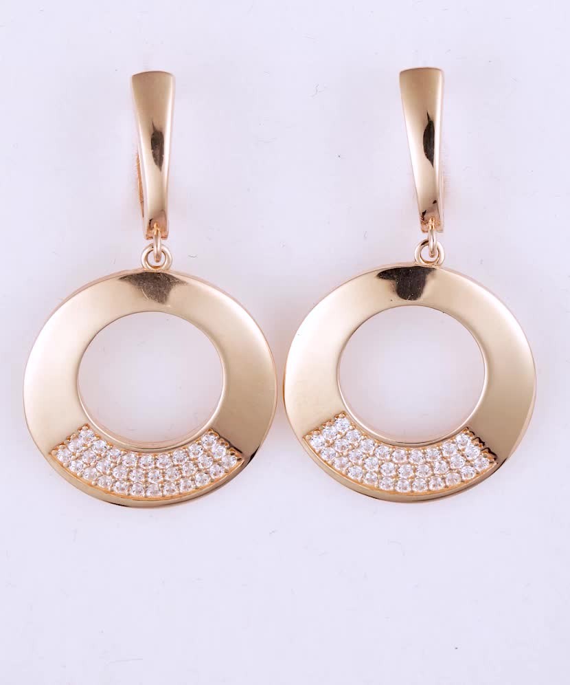 Золотые серьги с цирконами