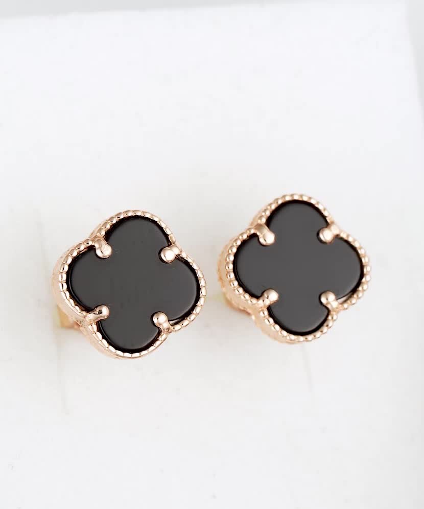 Золотые серьги с эмалью 12mm