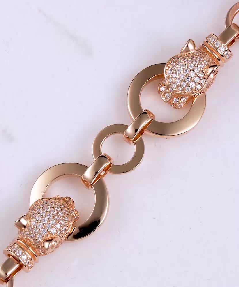 Zelta rokassprādze ar cirkonijiem - Goldinga