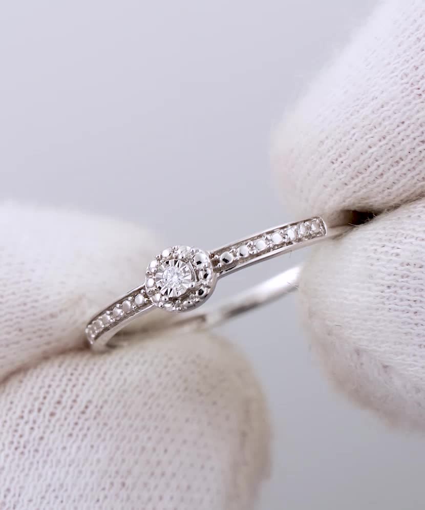 Baltā zelta gredzens ar dimantiem - Goldinga