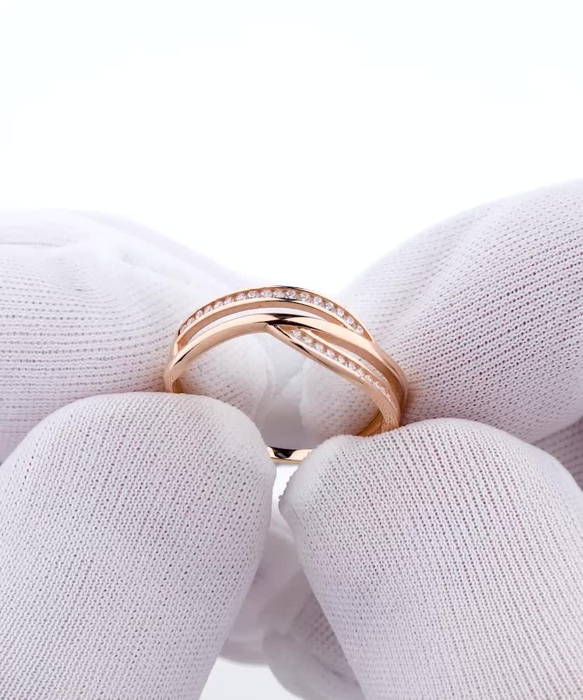 Золотое кольцо с цирконами