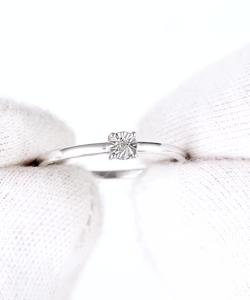 Sudraba gredzens ar dimantu - Goldinga