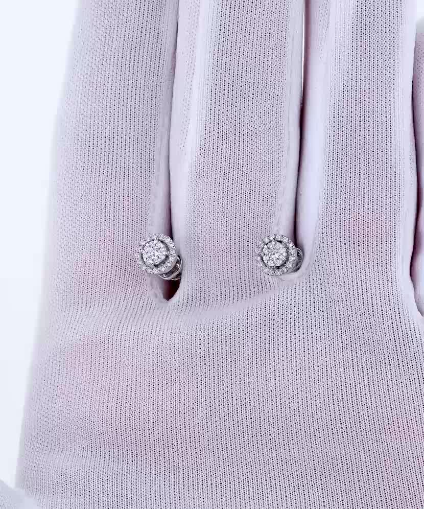 Серьги из белого золота с бриллиантами