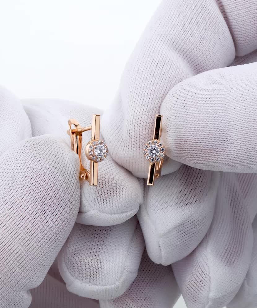 Zelta auskari ar cirkonijiem - Goldinga