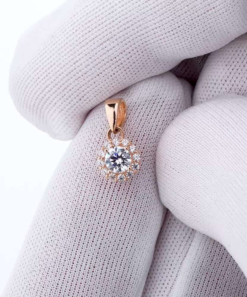 Золотой подвеска с цирконами